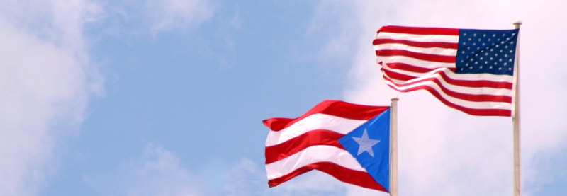 Puerto Rican and American Flags